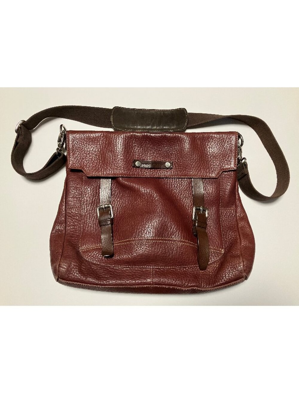 Marco Buggiani Purse, Italian Leather, Maroon/Burgundy, Large